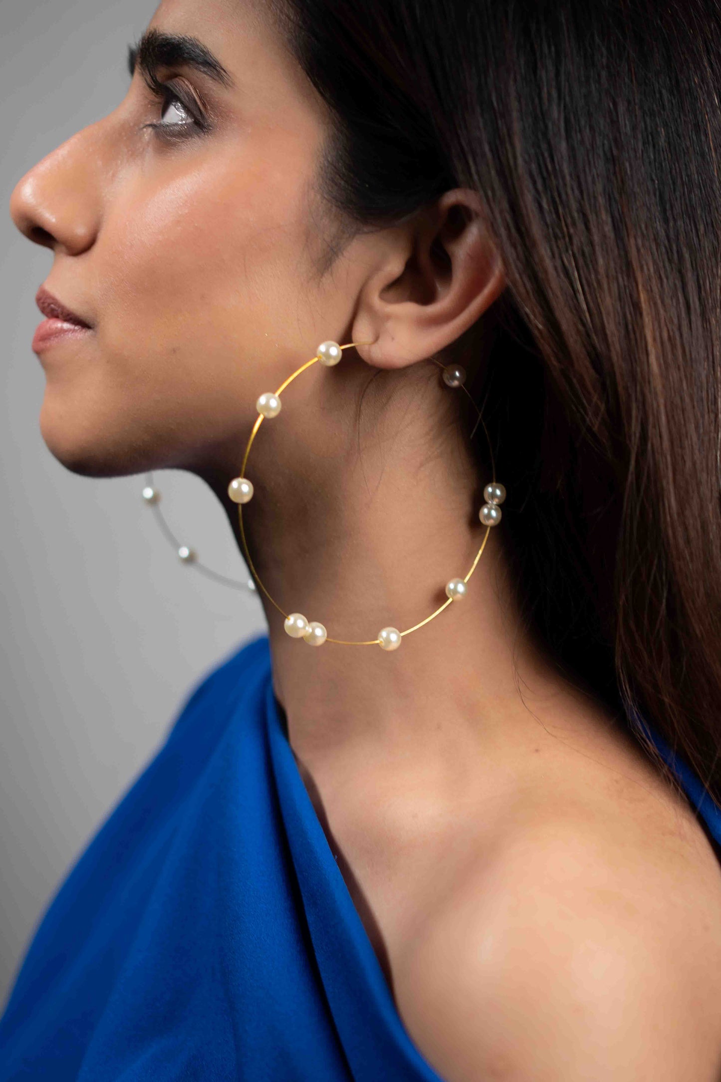Skinny Pearl Hoops