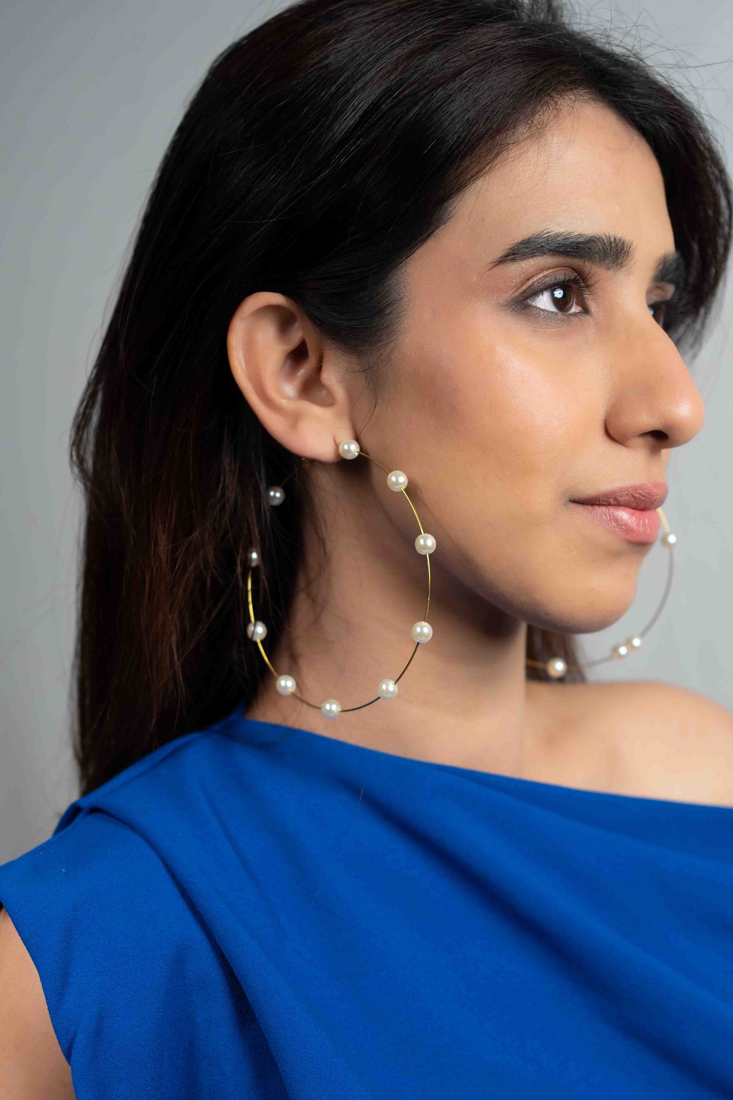 Skinny Pearl Hoops