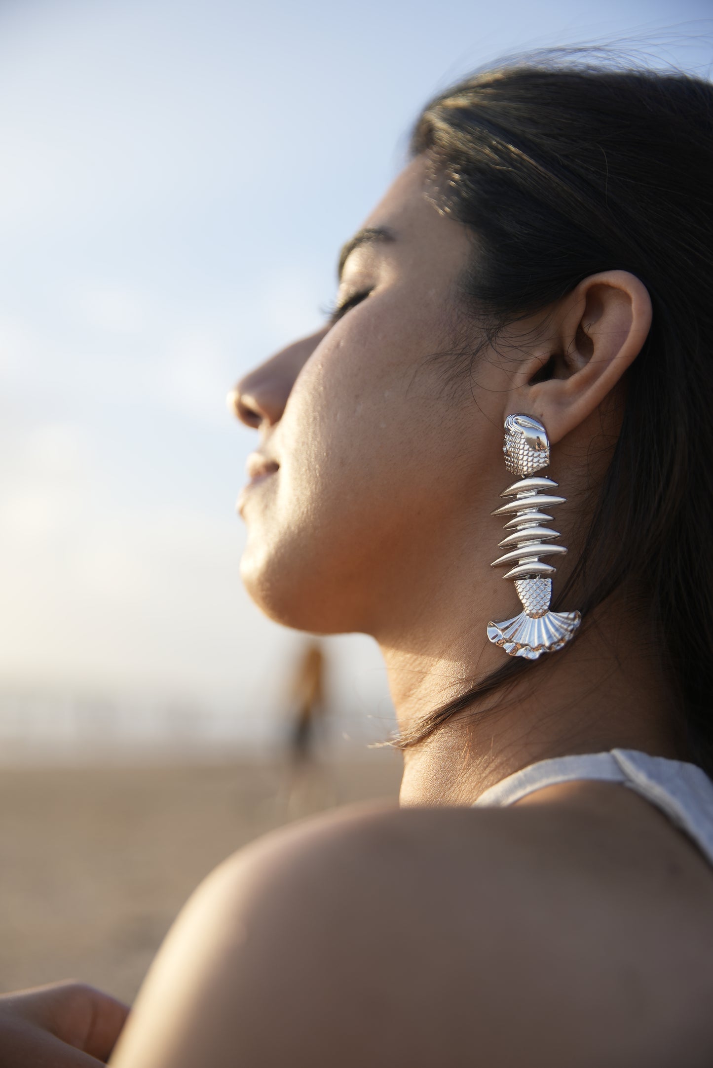 Silver Fishbone earrings