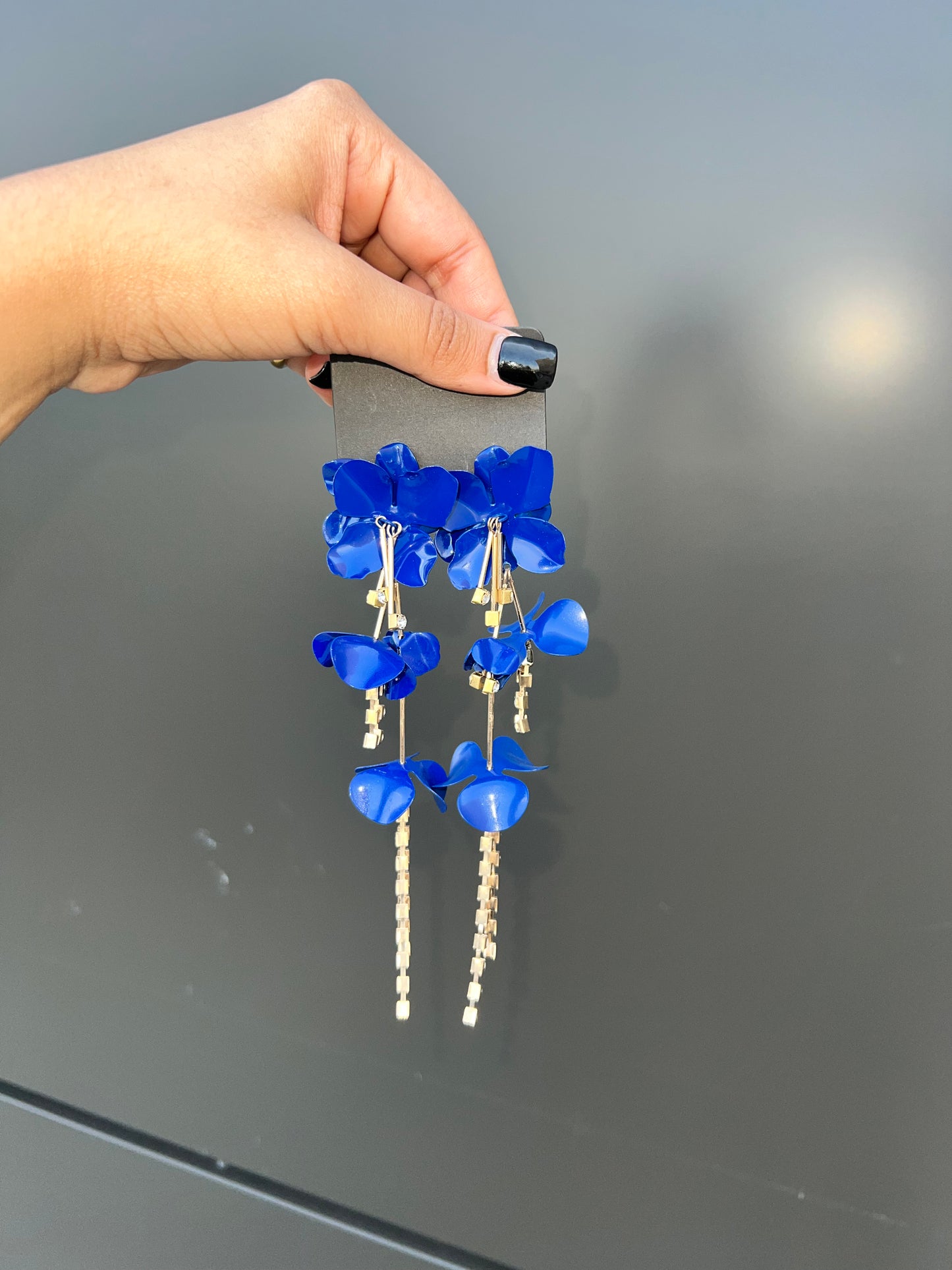 Petal Whisper Earrings - Blue