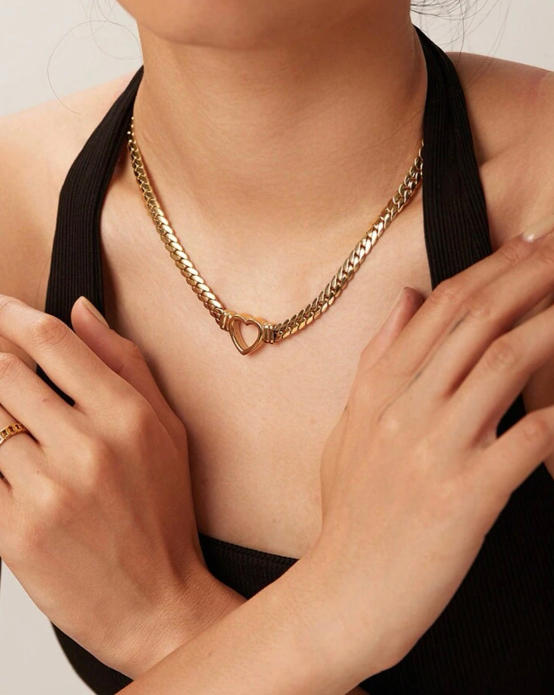 Heart Chain Necklace (18k Gold Plated)