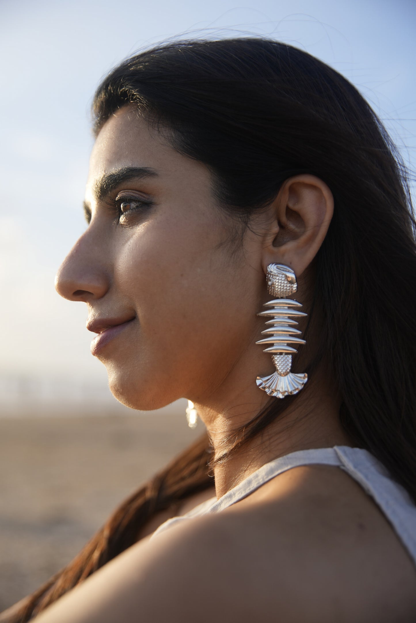 Silver Fishbone earrings