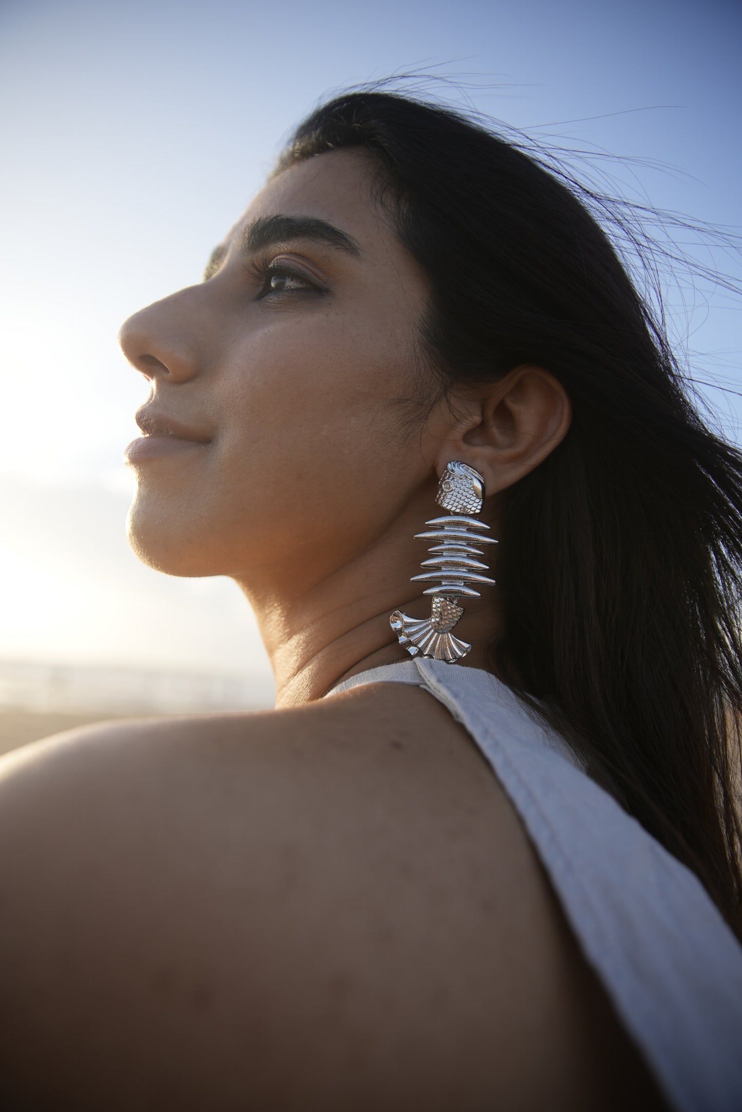 Silver Fishbone earrings