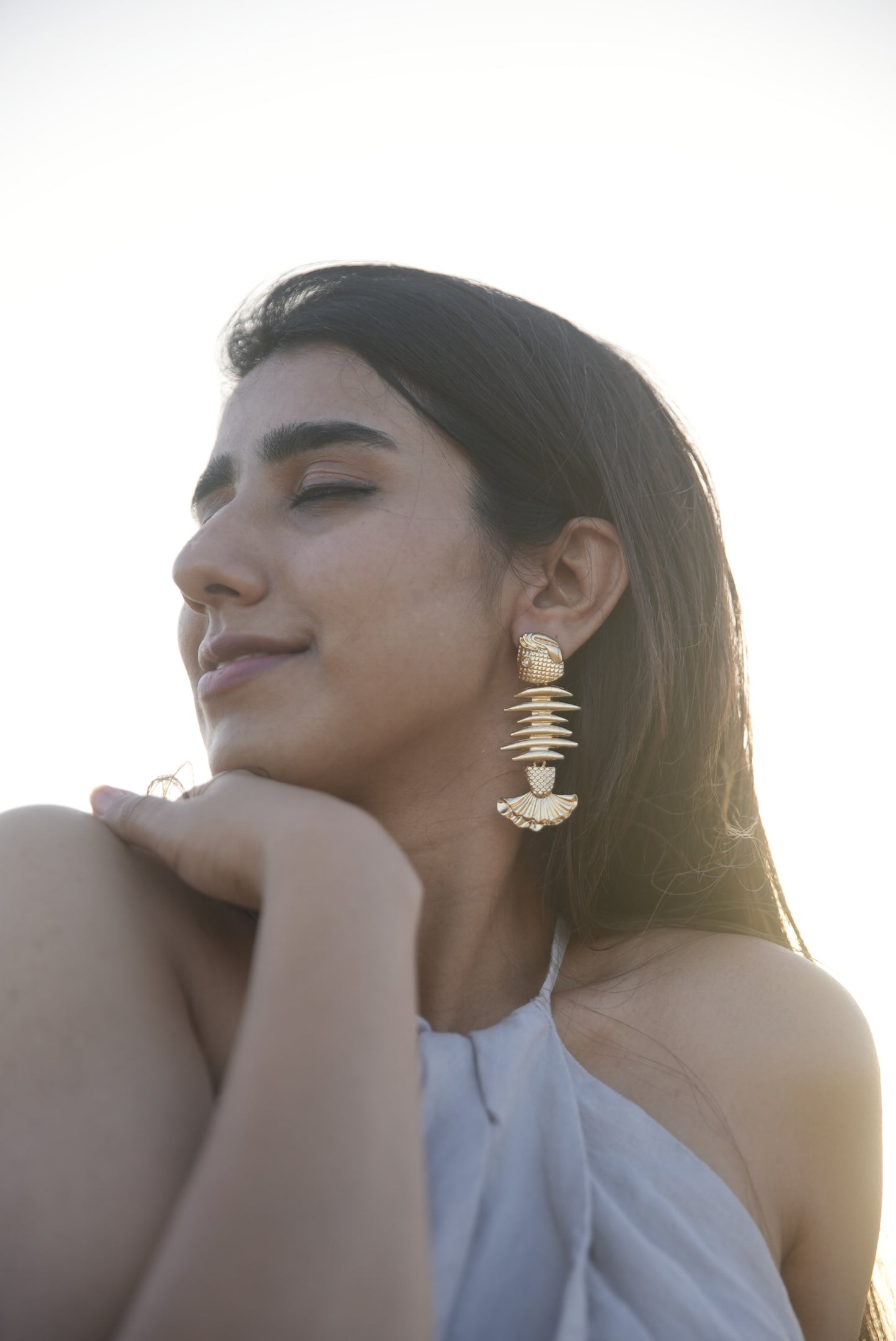 Golden Fishbone earrings