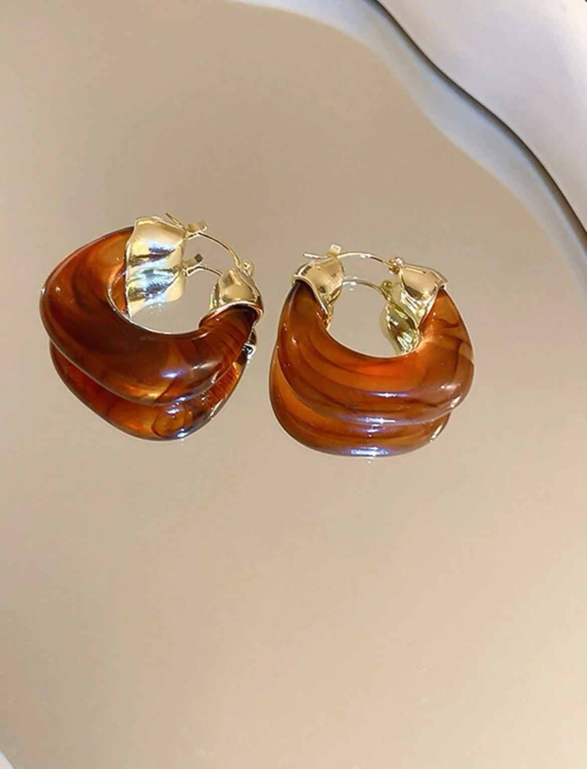 Classic Resin Hoops - Brown