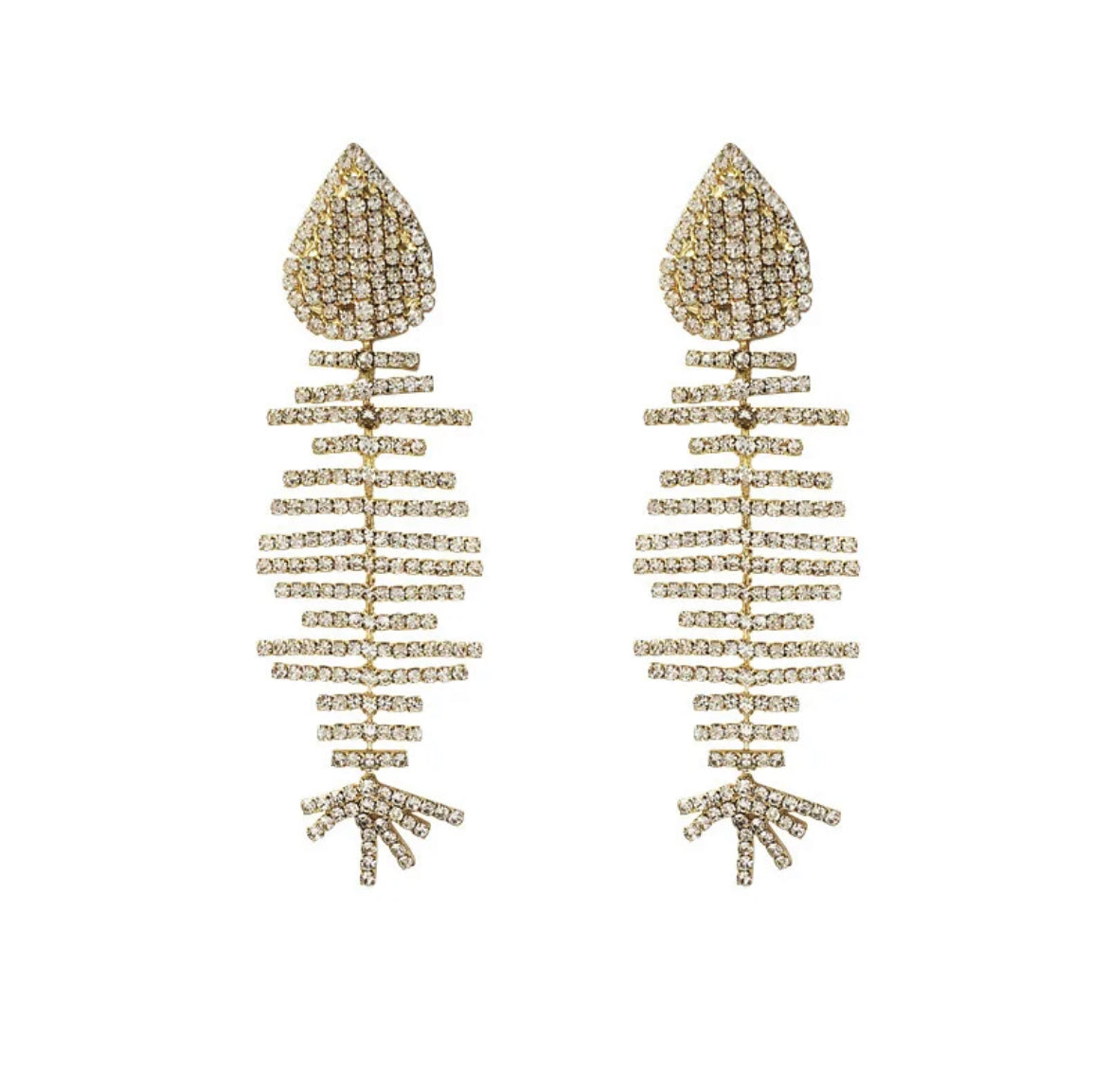 Rhinestone Fish Earrings