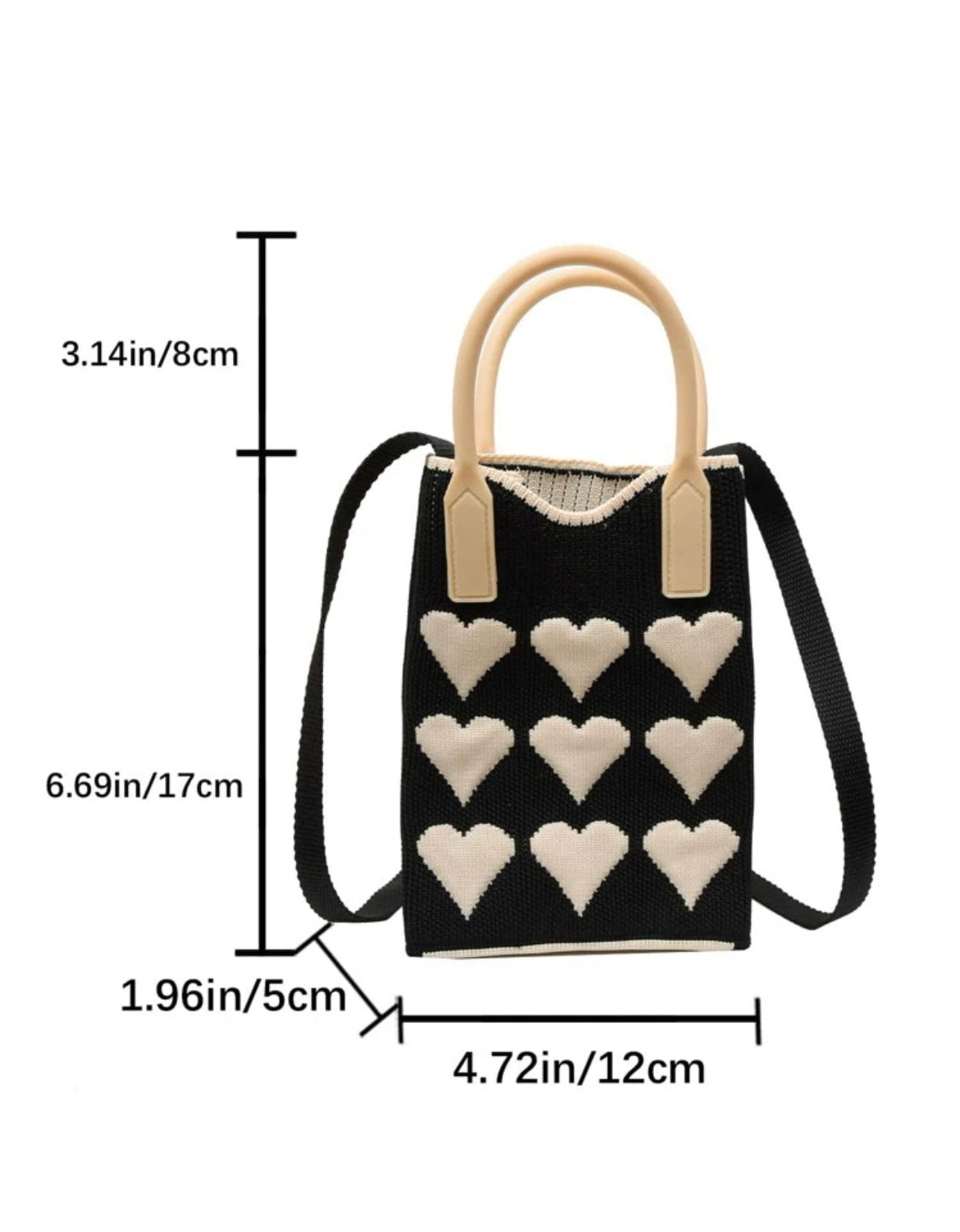 Queen of Hearts Sling Bag (Black)