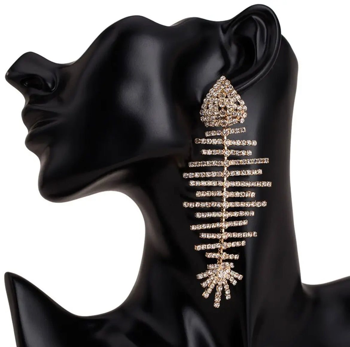 Rhinestone Fish Earrings