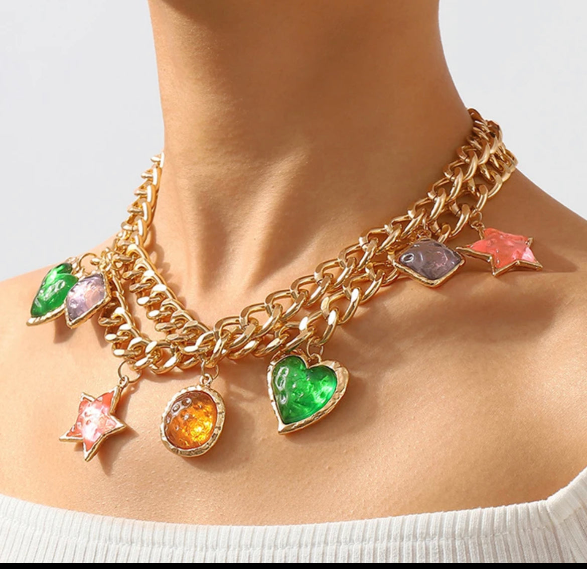 Chunky Charm Necklace