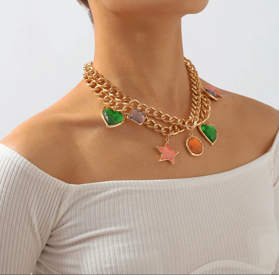 Chunky Charm Necklace