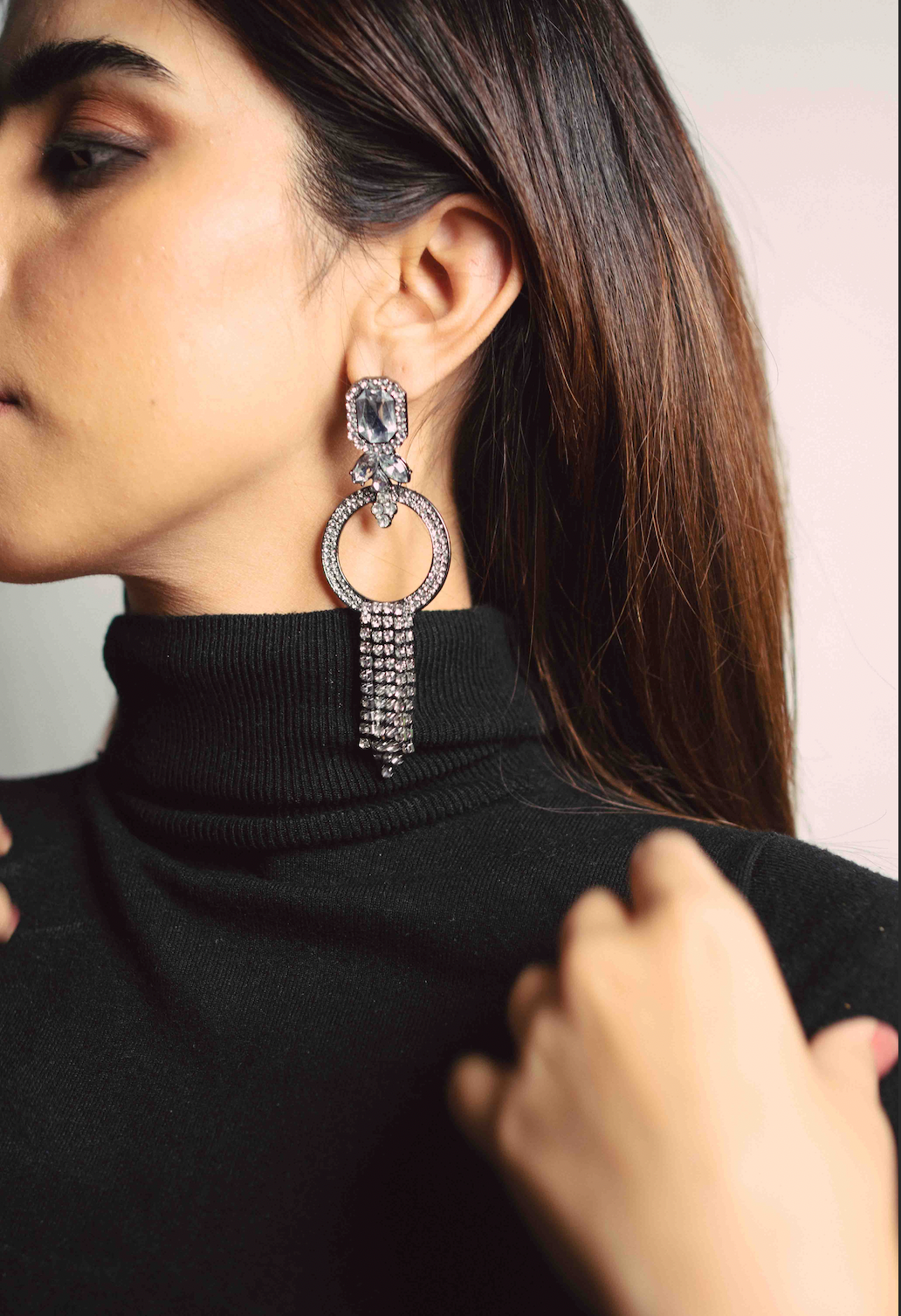 Rhinestone Decor Drop earrings