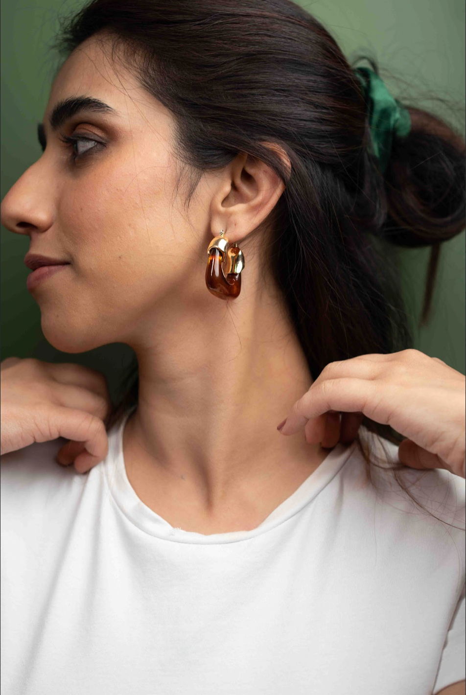 Classic Resin Hoops - Brown
