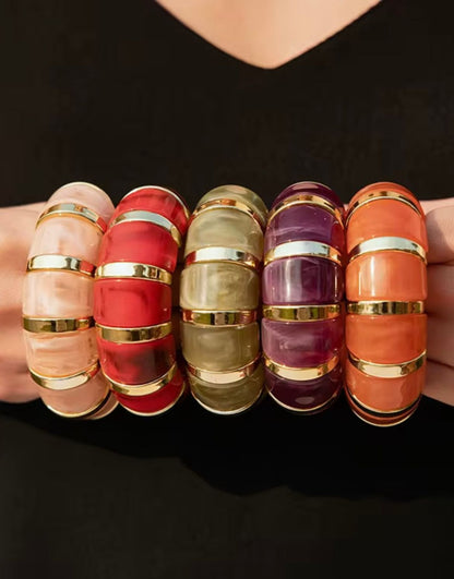 Bubble Resin Bangle (Orange)