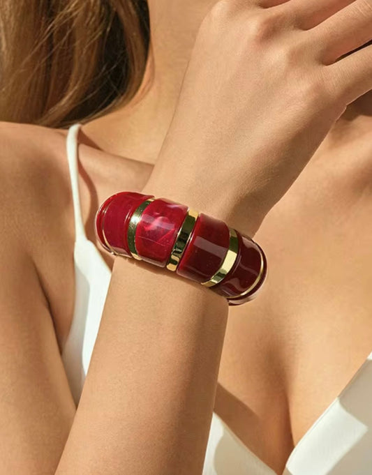 Bubble Resin Bangle (Maroon)