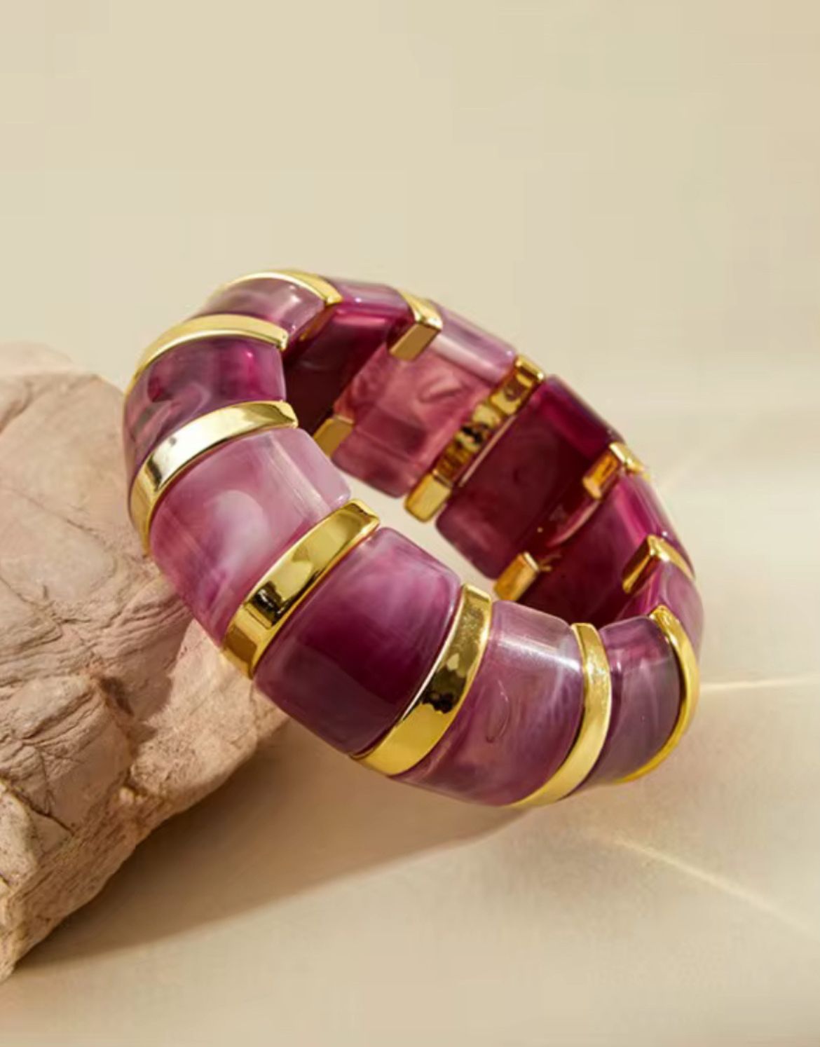 Bubble Resin Bangle (Purple)