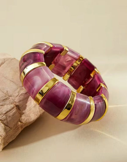 Bubble Resin Bangle (Purple)