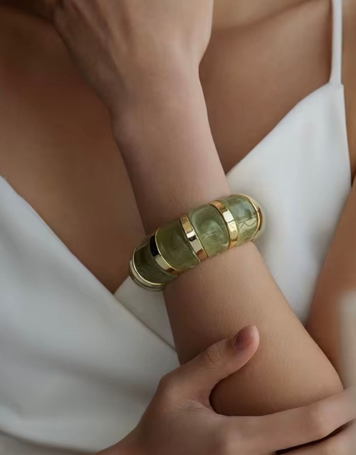 Bubble Resin Bangle (Green)