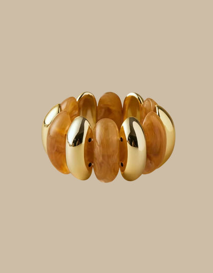 Nova Resin Bangle Stack (Amber/White/Brown)