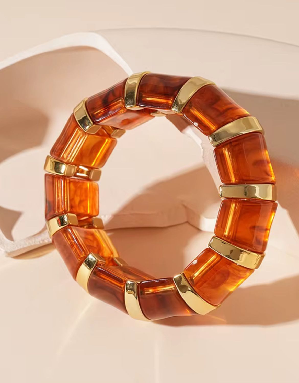 Bubble Resin Bangle Stack (Brown/Marble)