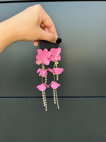 Petal Whisper Earrings - Pink