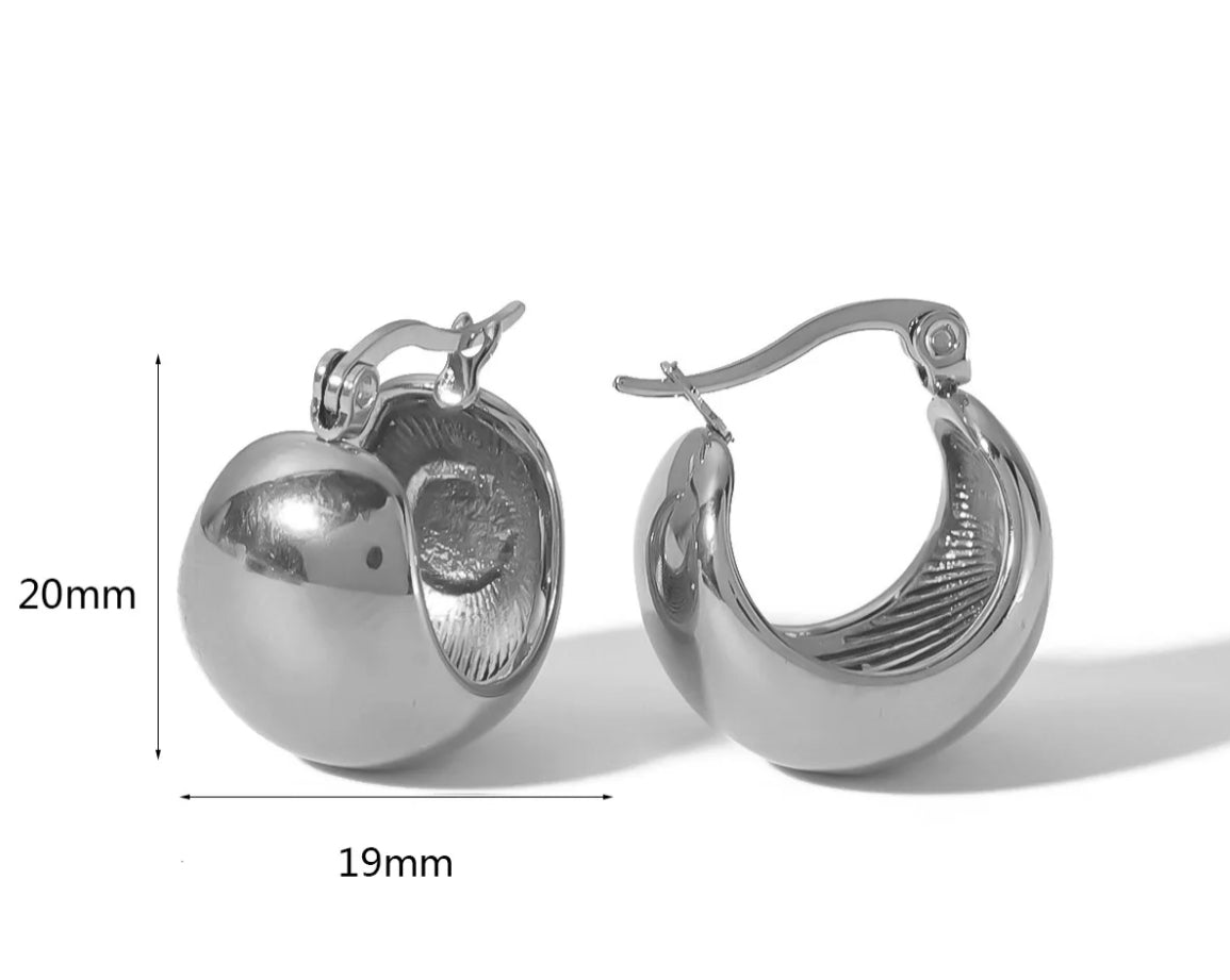 Ball Hoop Earrings (Silver)