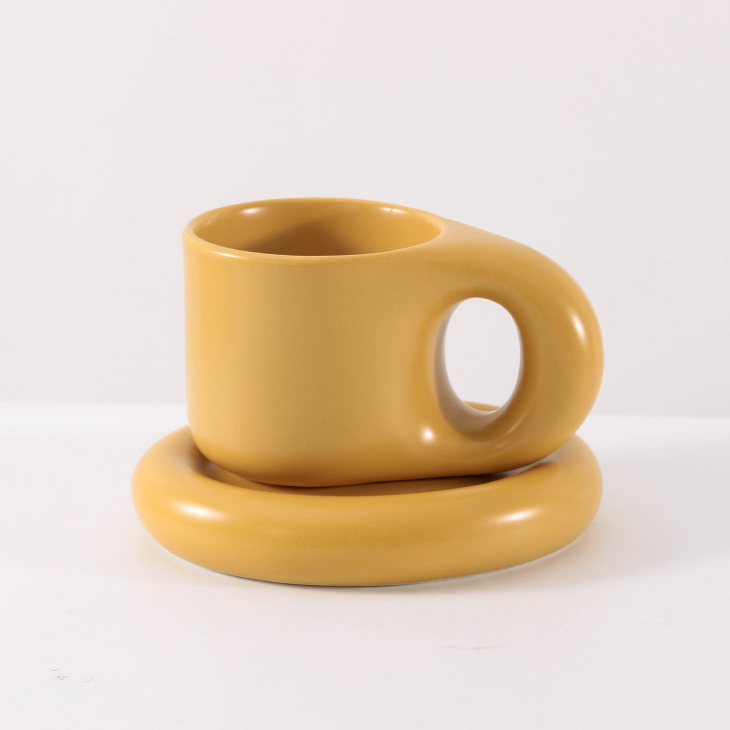 Bubble Cup and Saucer (Mustard)
