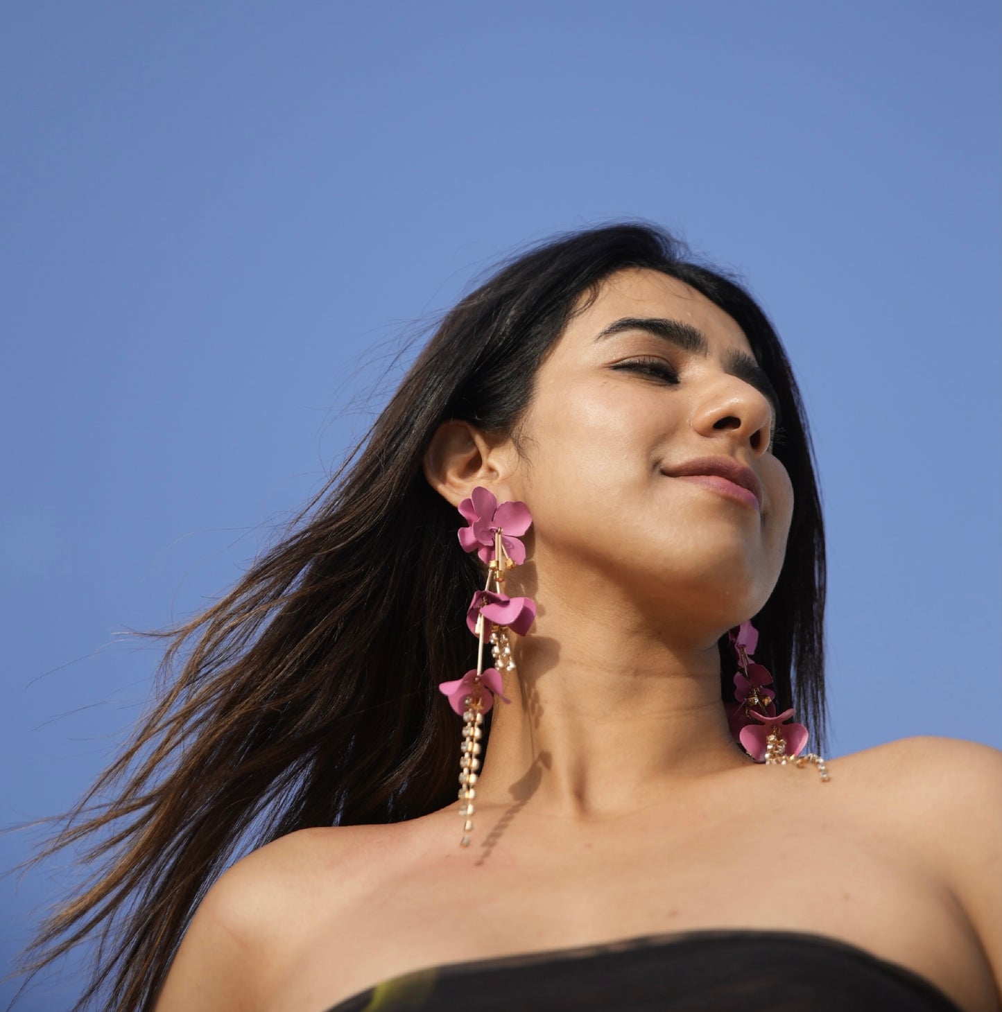 Petal Whisper Earrings - Pink