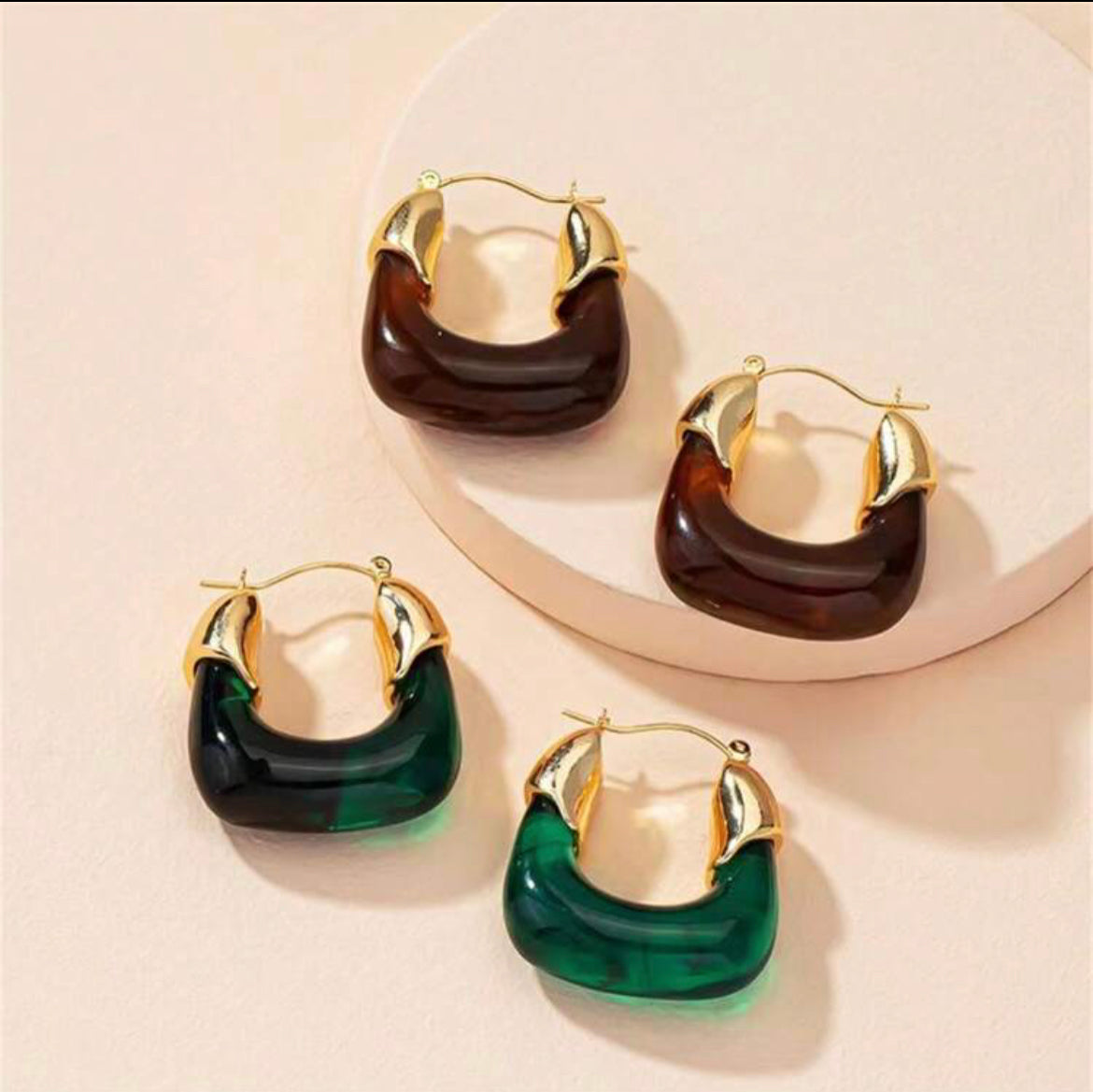 Classic Resin Hoops - Brown