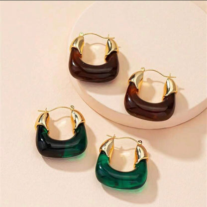 Classic Resin Hoops - Brown