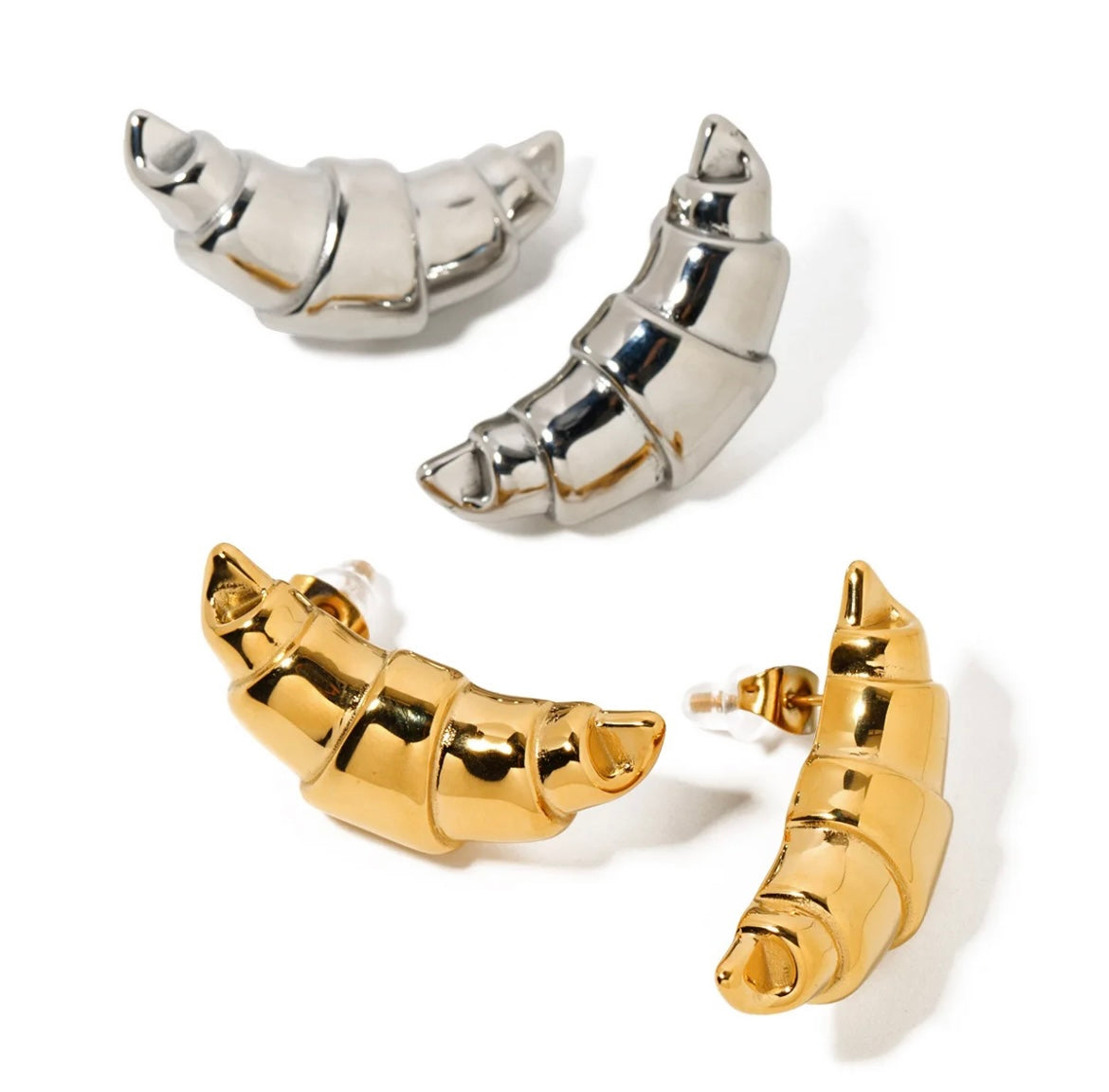 Croissant Earrings (Silver)