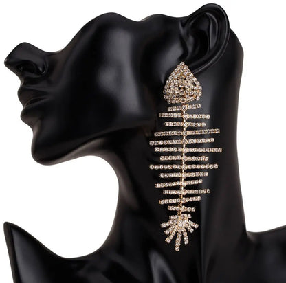 Rhinestone Fish Earrings