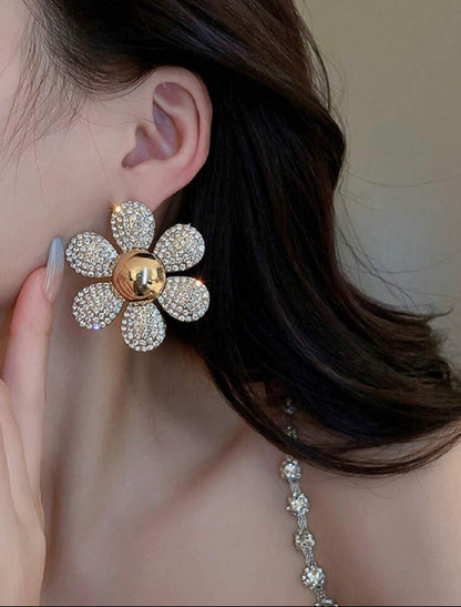 Golden Bloom Statement Earrings