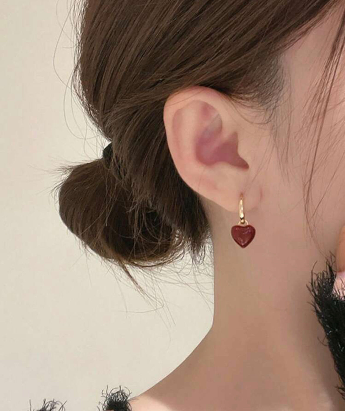 Heart Danglers (Burgundy)