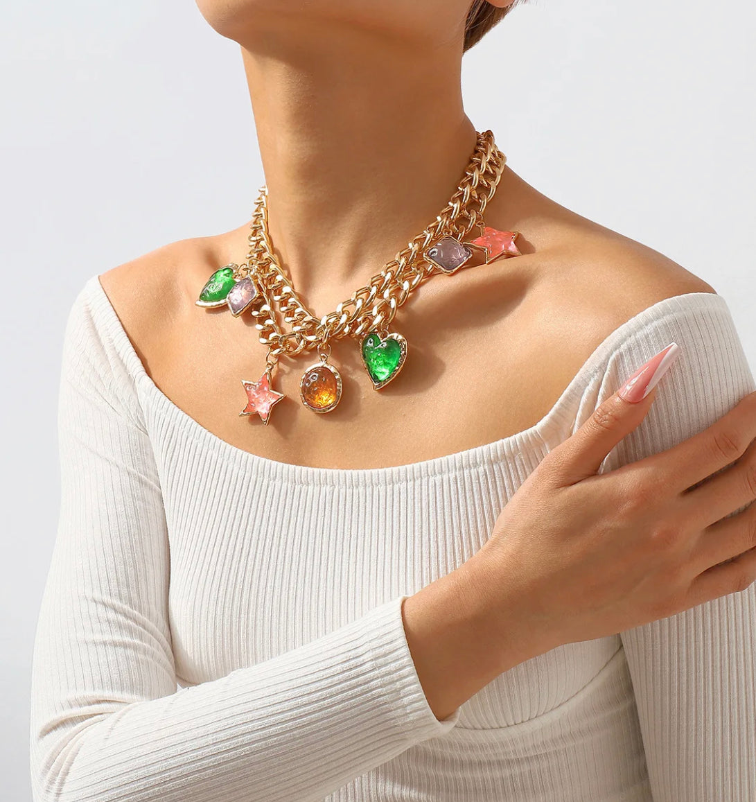 Chunky Charm Necklace