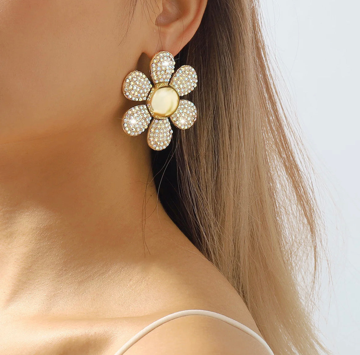 Golden Bloom Statement Earrings