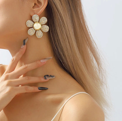 Golden Bloom Statement Earrings