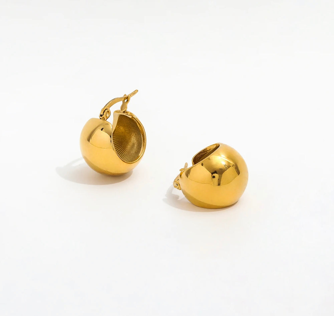 Ball Hoop Earrings (Golden)