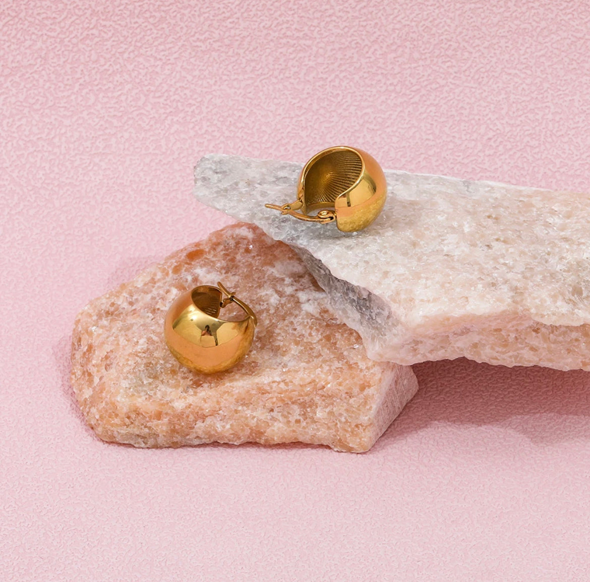 Ball Hoop Earrings (Golden)