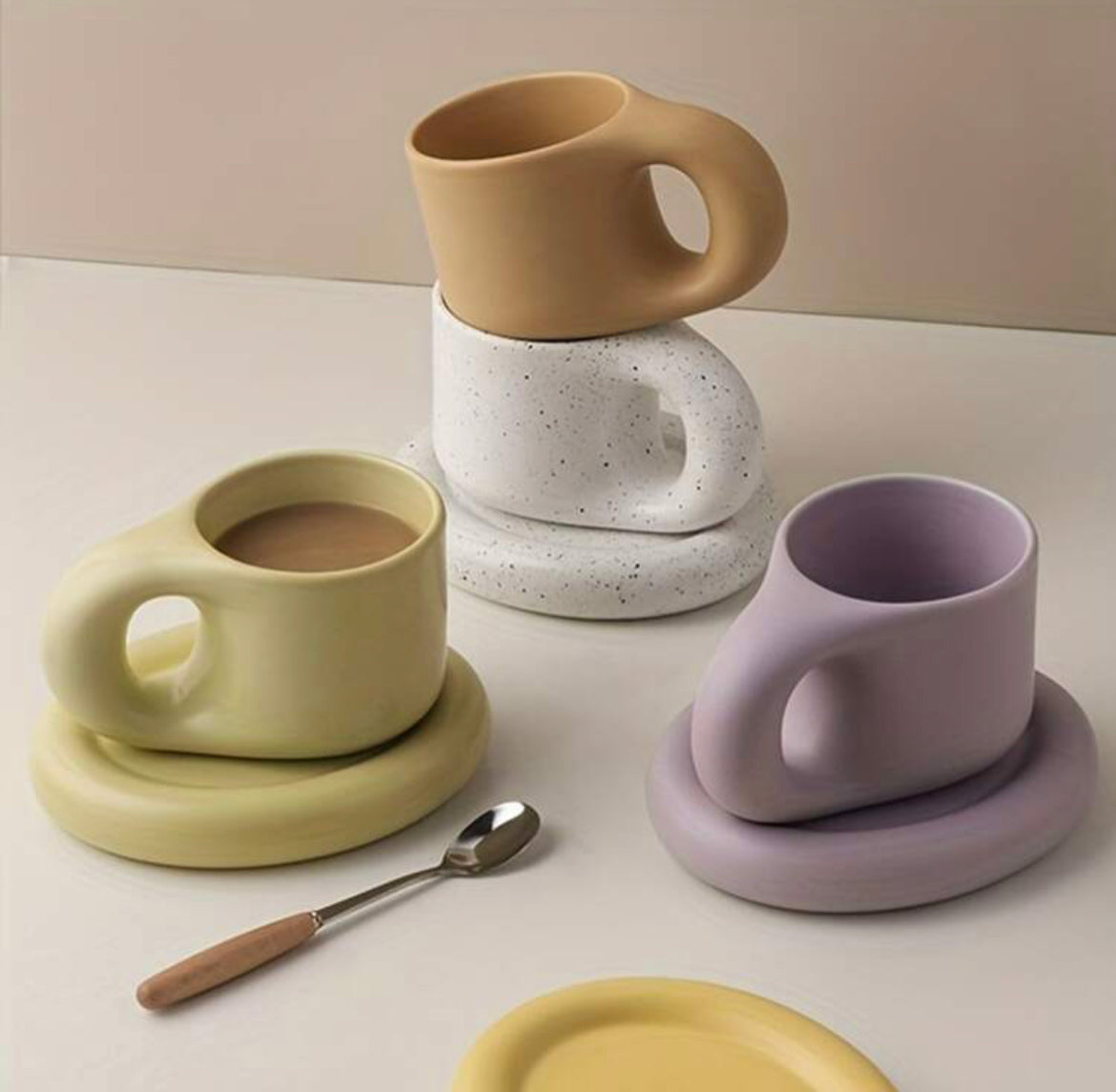 Bubble Cup and Saucer (Lime Green)