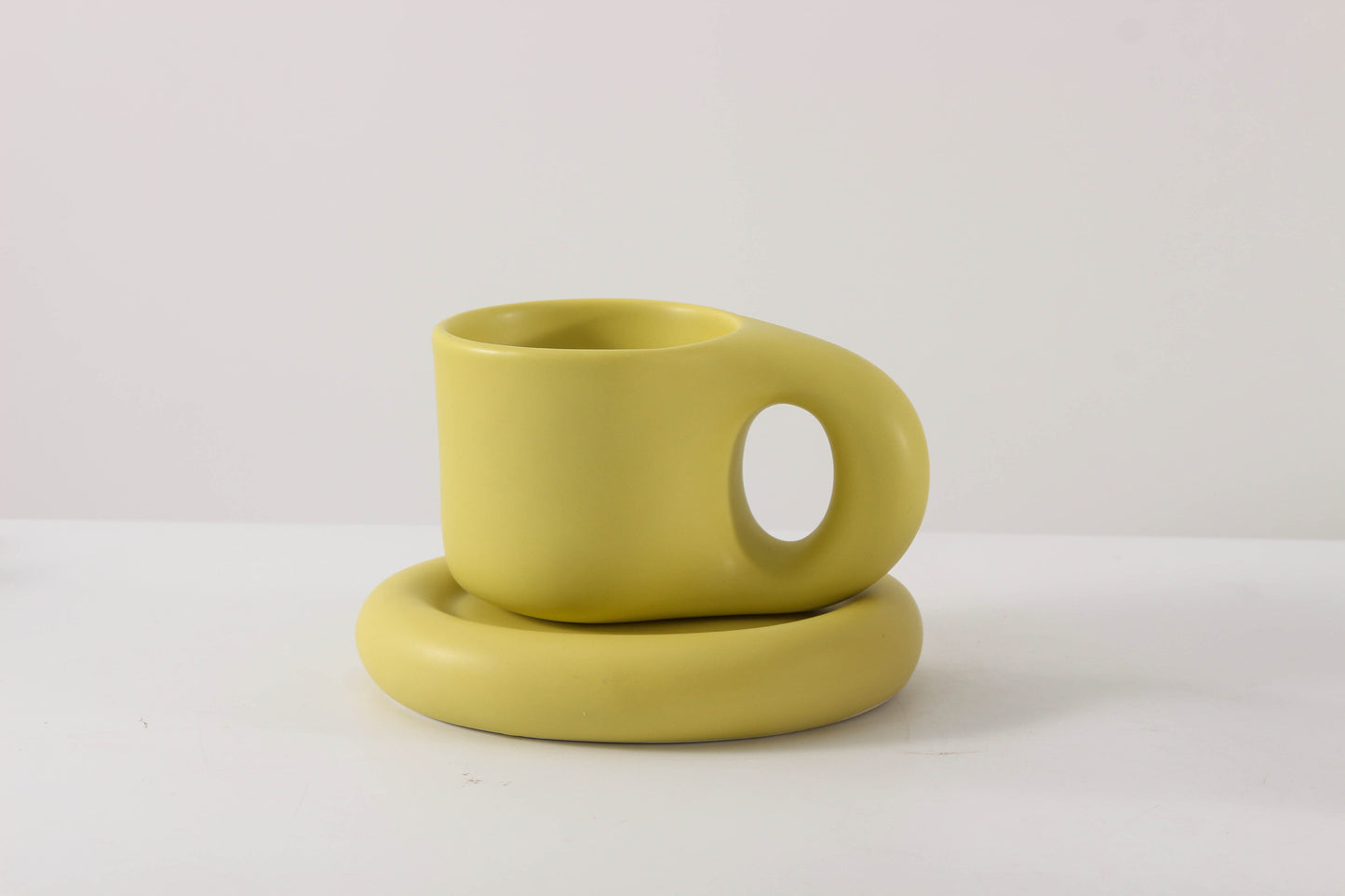 Bubble Cup and Saucer (Lime Green)