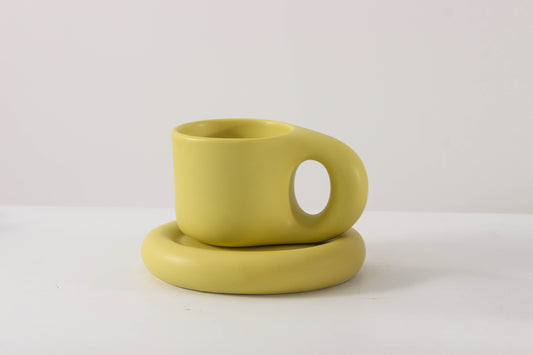 Bubble Cup and Saucer (Lime Green)