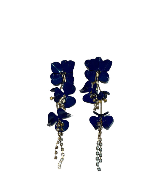 Petal Whisper Earrings - Blue