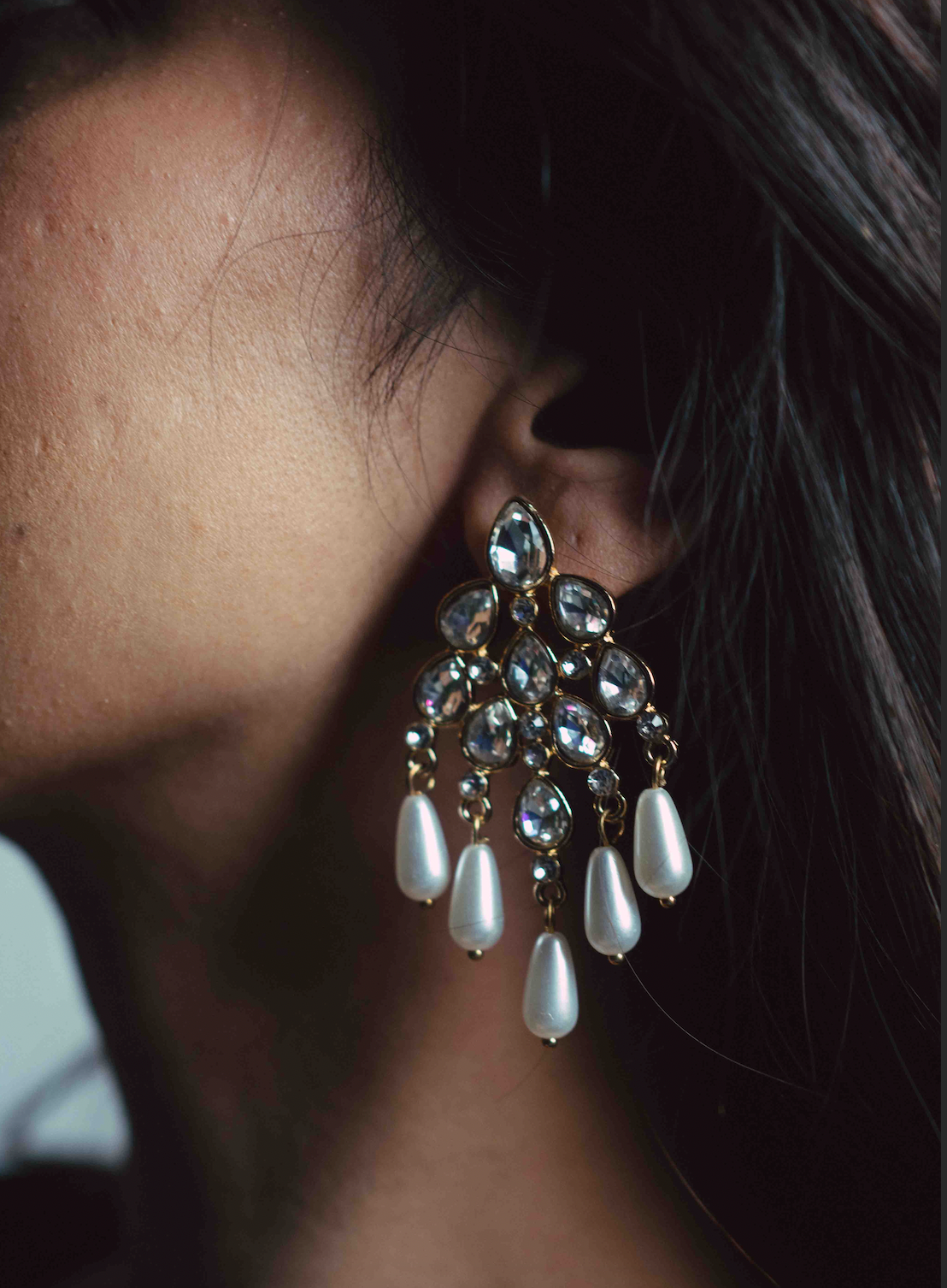 White Pearl Danglers