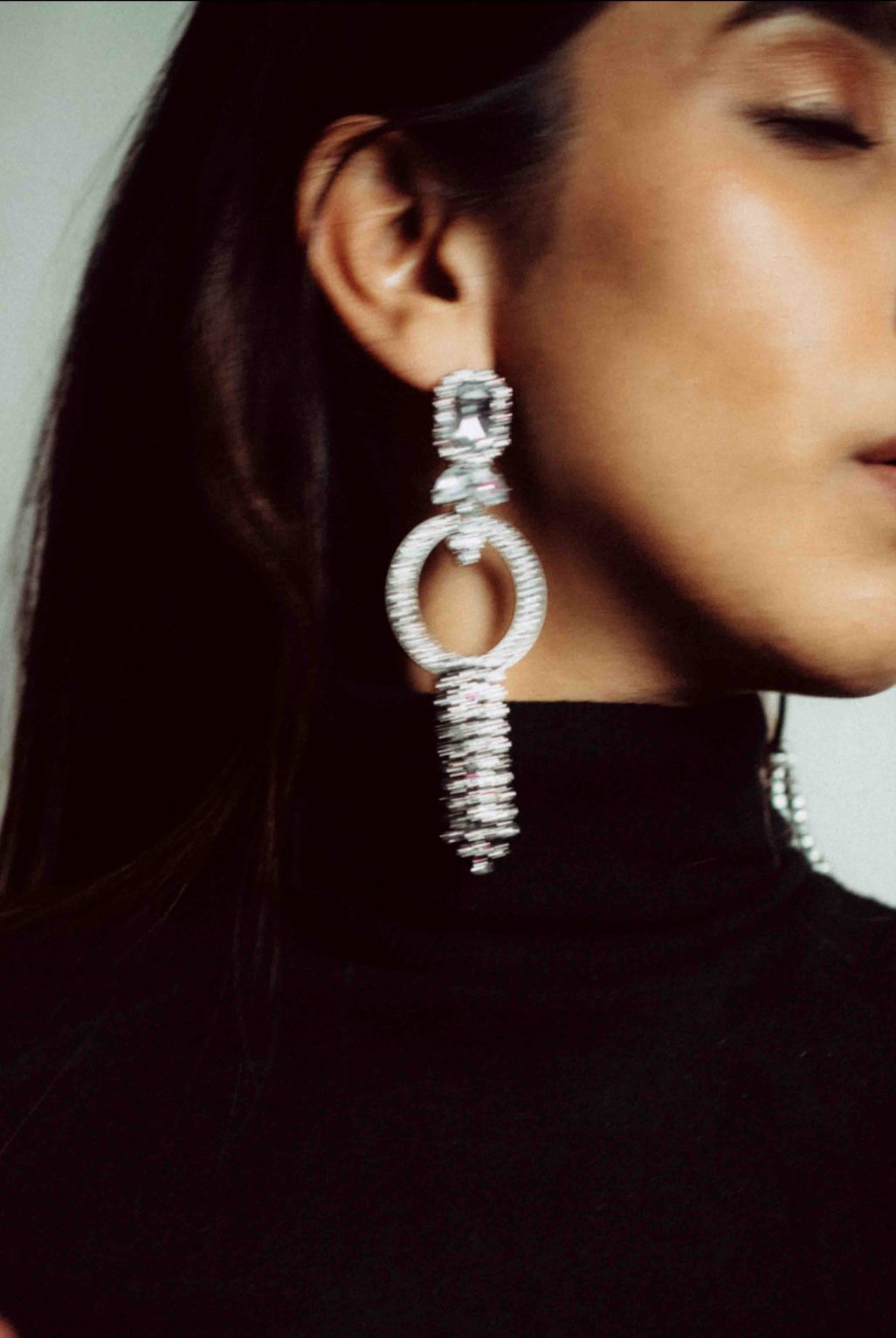 Rhinestone Decor Drop earrings