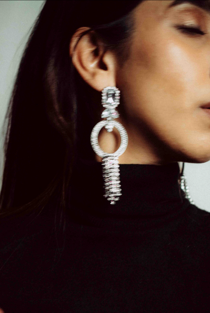 Rhinestone Decor Drop earrings