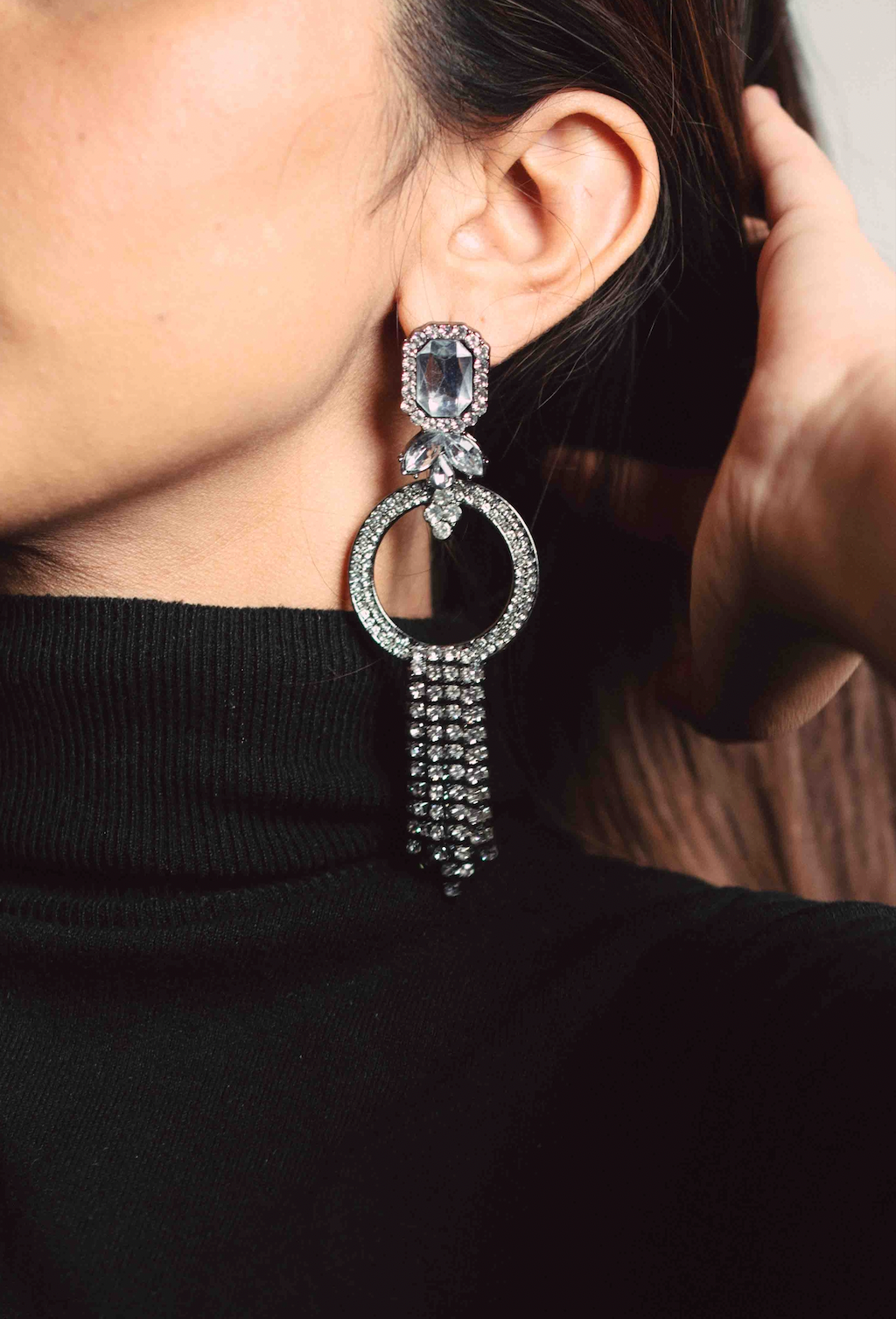 Rhinestone Decor Drop earrings