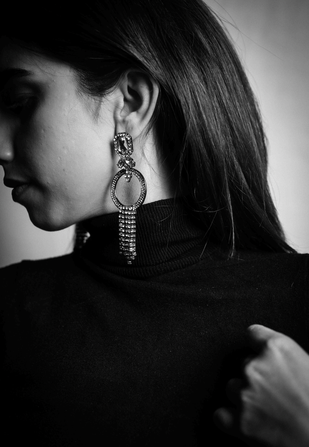 Rhinestone Decor Drop earrings