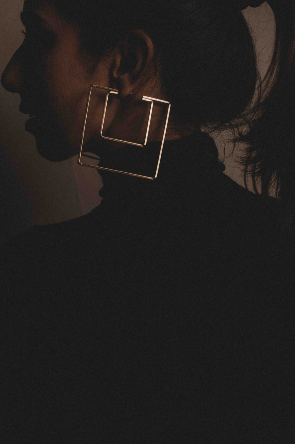 Layered Square Hoops (Golden)
