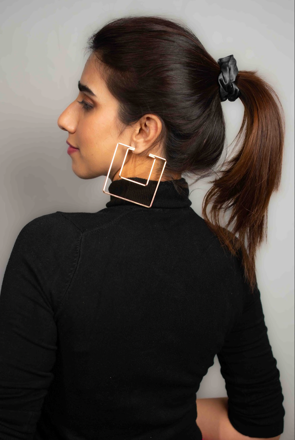 Layered Square Hoops (Golden)
