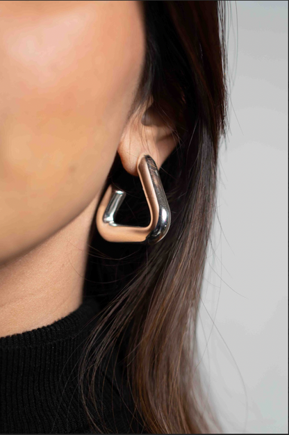 Triangular Hoops (18K Silver plated)